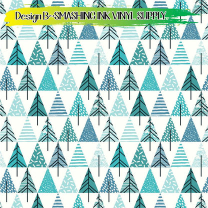 Geometric Trees ★ Pattern Vinyl | Faux Leather | Sublimation (TAT 3 BUS DAYS)