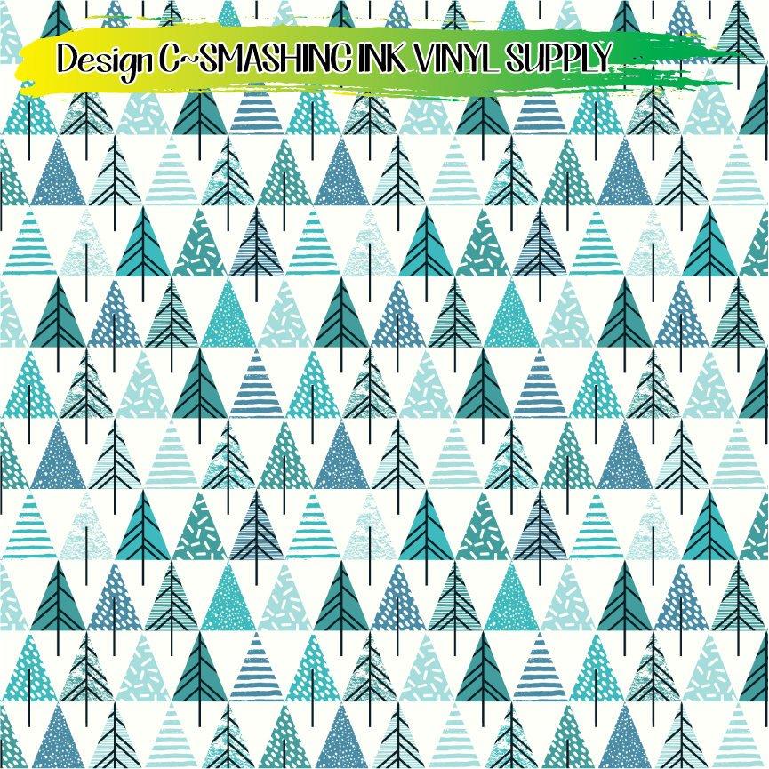 Geometric Trees ★ Pattern Vinyl | Faux Leather | Sublimation (TAT 3 BUS DAYS)