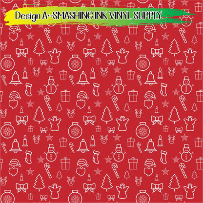 Christmas Icons ★ Pattern Vinyl | Faux Leather | Sublimation (TAT 3 BUS DAYS)