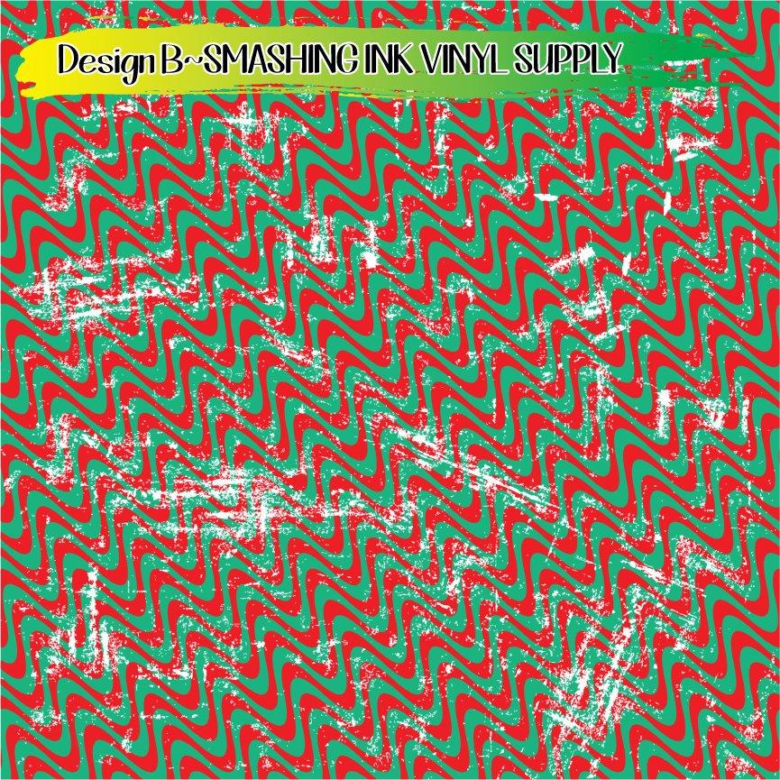 Distress Christmas ★ Pattern Vinyl | Faux Leather | Sublimation (TAT 3 BUS DAYS)