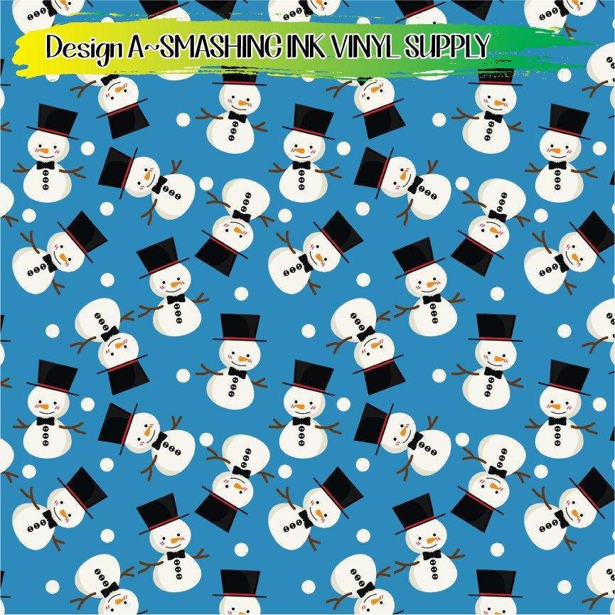Cute Snowman ★ Pattern Vinyl | Faux Leather | Sublimation (TAT 3 BUS DAYS)