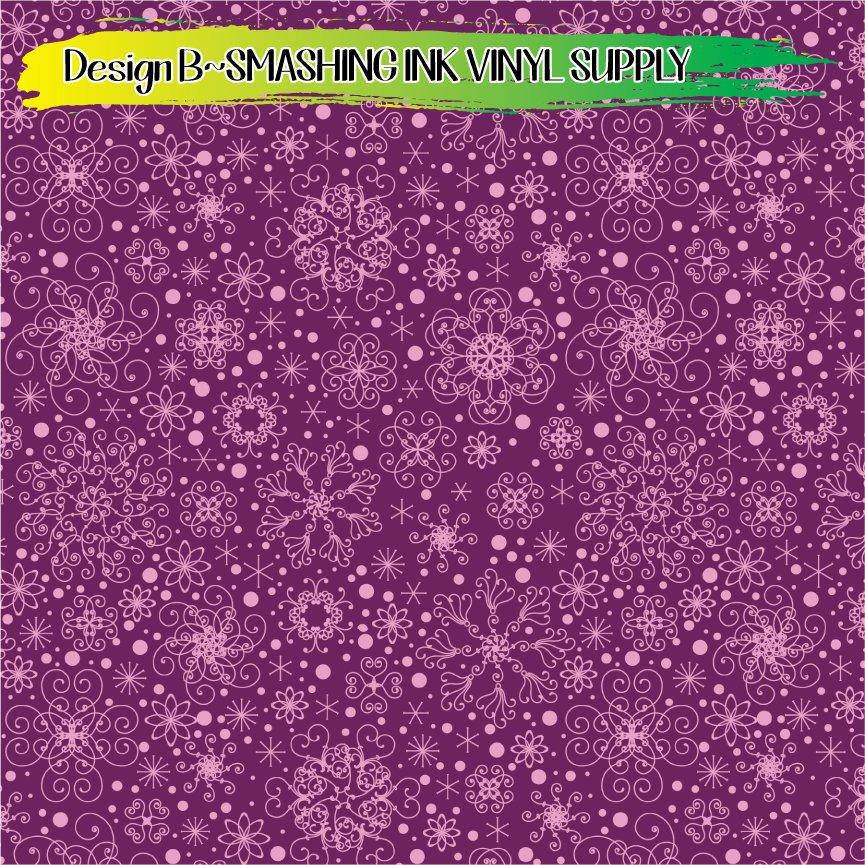 Swirly Snowflakes ★ Pattern Vinyl | Faux Leather | Sublimation (TAT 3 BUS DAYS)