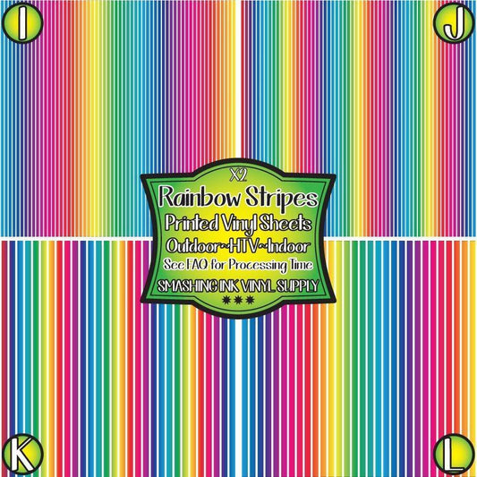 Rainbow Stripes ★ Printed Vinyl Sheets | Faux Leather | Laser Safe
