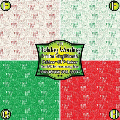 Holiday Wording ★ Pattern Vinyl | Faux Leather | Sublimation (TAT 3 BUS DAYS)