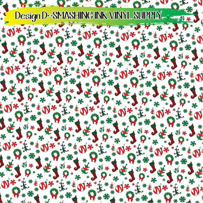 Whimsical Christmas ★ Pattern Vinyl | Faux Leather | Sublimation (TAT 3 BUS DAYS)