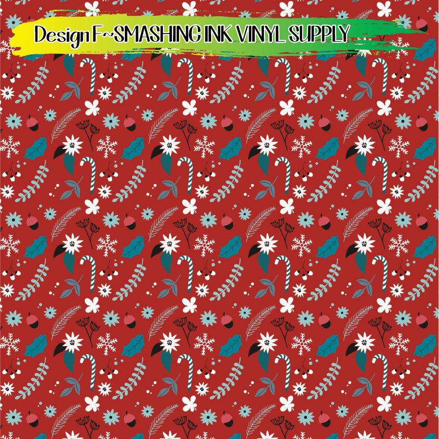 Holiday Floral ★ Pattern Vinyl | Faux Leather | Sublimation (TAT 3 BUS DAYS)