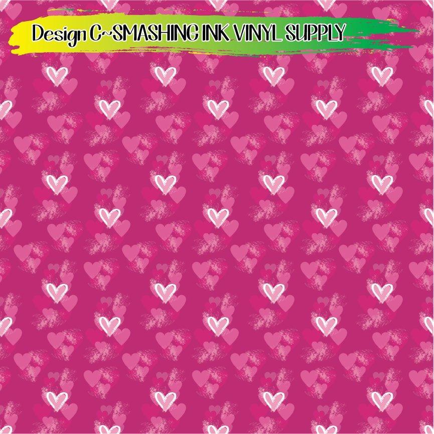 Grunge Hearts ★ Pattern Vinyl | Faux Leather | Sublimation (TAT 3 BUS DAYS)