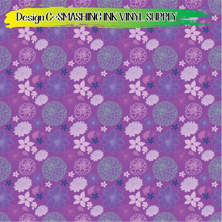 Floral Dahlia ★ Pattern Vinyl | Faux Leather | Sublimation (TAT 3 BUS DAYS)