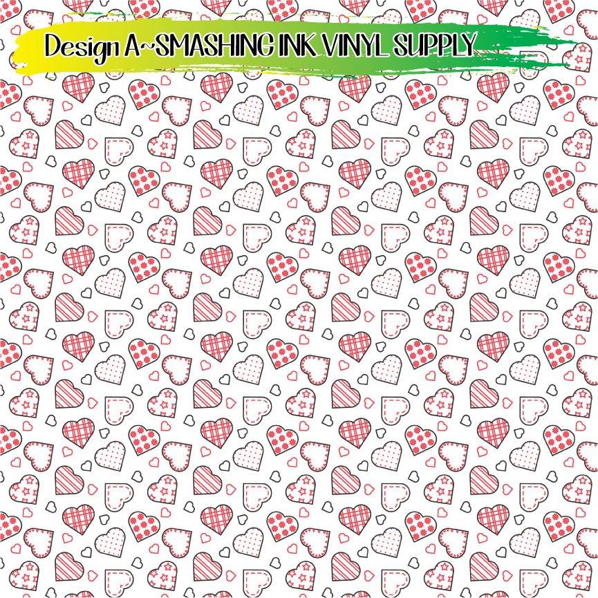 Heart Doodles Pattern ★ Laser Safe Adhesive Film (TAT 3 BUS DAYS)