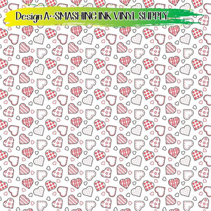 Heart Doodles Pattern ★ Laser Safe Adhesive Film (TAT 3 BUS DAYS)