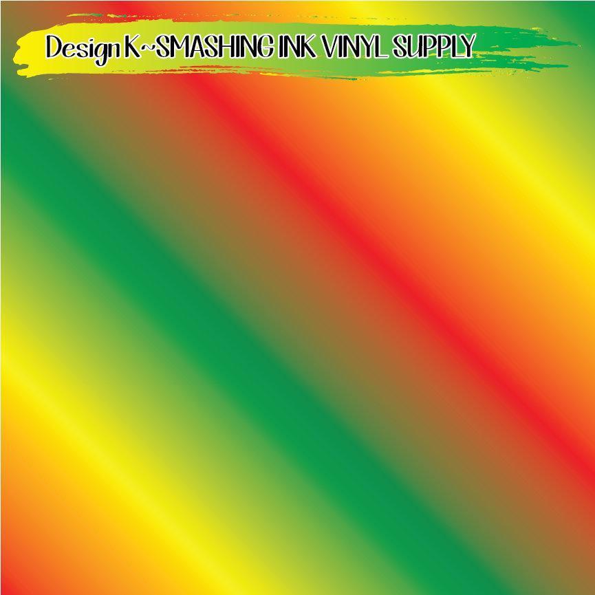 Red Green Yellow Ombre ★ Pattern Vinyl | Faux Leather | Sublimation (TAT 3 BUS DAYS)