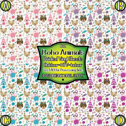 Boho Animal Pattern ★ Pattern Vinyl | Faux Leather | Sublimation (TAT 3 BUS DAYS)