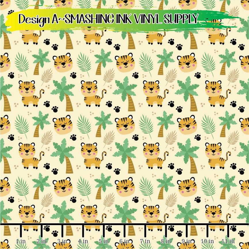 Cute Tiger Pattern ★ Pattern Vinyl | Faux Leather | Sublimation (TAT 3 BUS DAYS)