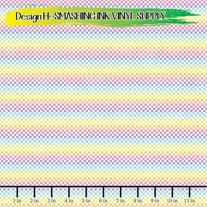 Rainbow Checker ★ Pattern Vinyl | Faux Leather | Sublimation (TAT 3 BUS DAYS)