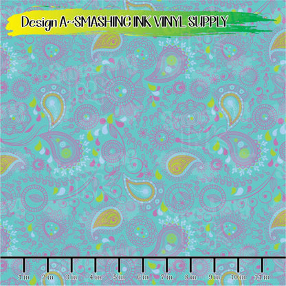 Pastel Easter Paisley ★ Pattern Vinyl | Faux Leather | Sublimation (TAT 3 BUS DAYS)