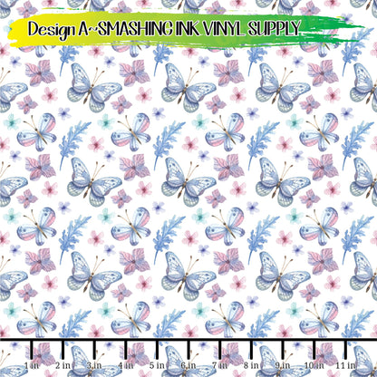 Watercolor Butterfly ★ Pattern Vinyl | Faux Leather | Sublimation (TAT 3 BUS DAYS)