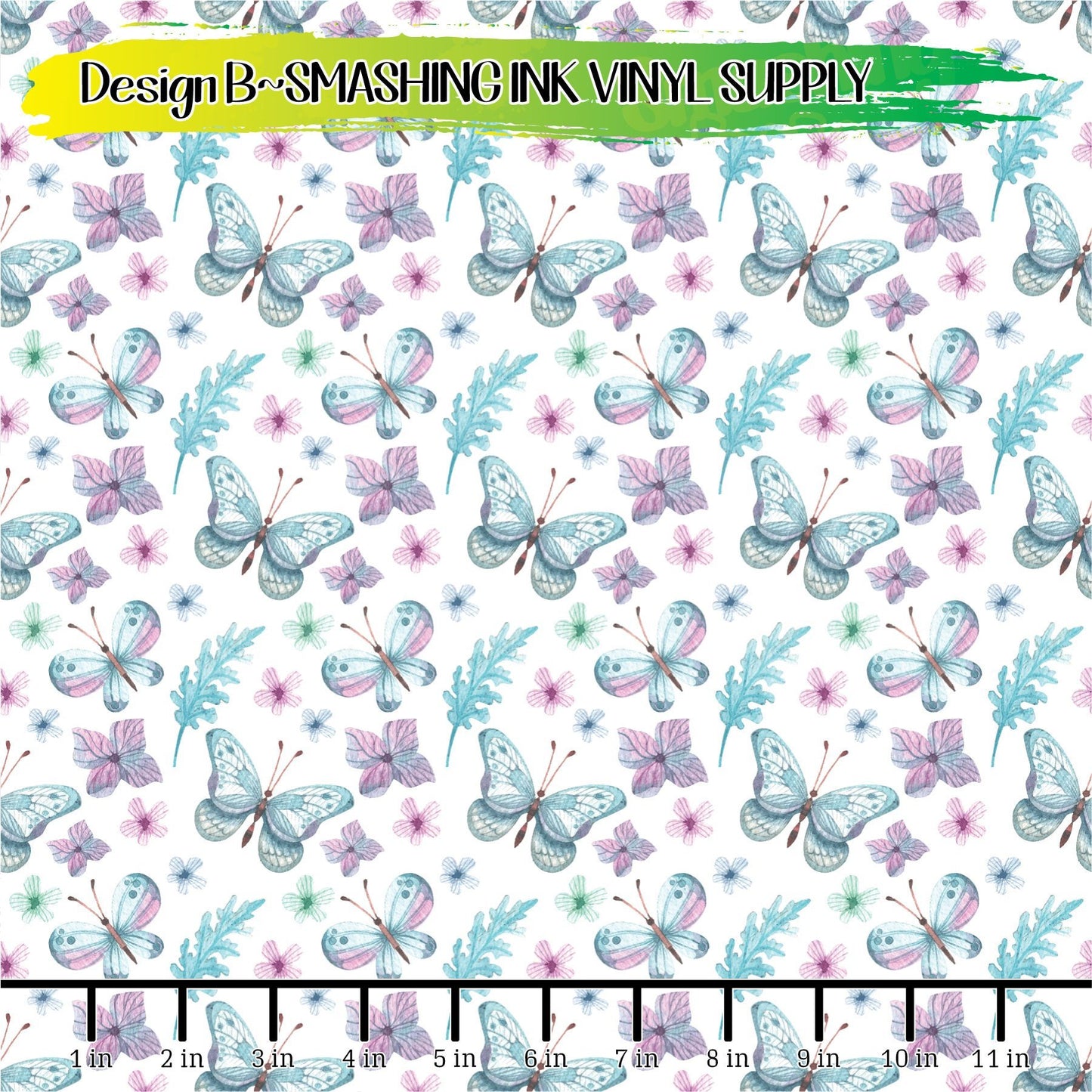 Watercolor Butterfly ★ Pattern Vinyl | Faux Leather | Sublimation (TAT 3 BUS DAYS)