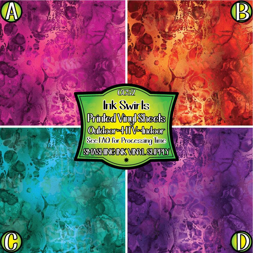 Ink Swirls ★ Pattern Vinyl | Faux Leather | Sublimation (TAT 3 BUS DAYS)