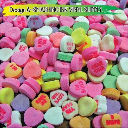 Valentine Conversation Hearts ★ Laser Safe Adhesive Film (TAT 3 BUS DAYS)