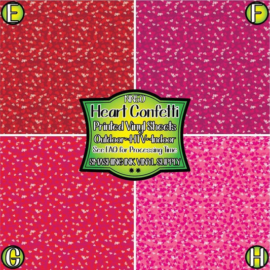 Heart Confetti ★ Pattern Vinyl | Faux Leather | Sublimation (TAT 3 BUS DAYS)