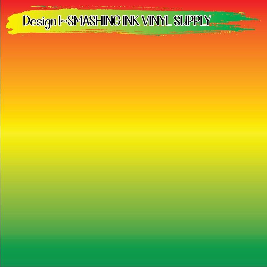 Red Green Yellow Ombre ★ Pattern Vinyl | Faux Leather | Sublimation (TAT 3 BUS DAYS)