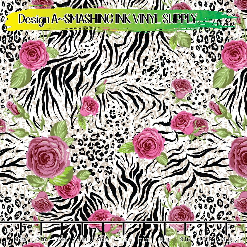 Floral Animal Print ★ Pattern Vinyl | Faux Leather | Sublimation (TAT 3 BUS DAYS)