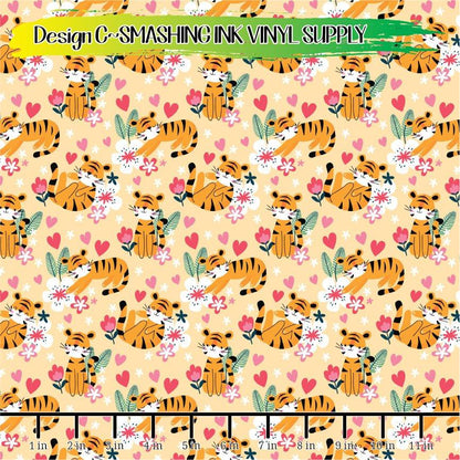 Cute Tiger Pattern ★ Pattern Vinyl | Faux Leather | Sublimation (TAT 3 BUS DAYS)