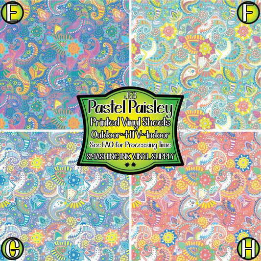 Pastel Paisley Floral ★ Pattern Vinyl | Faux Leather | Sublimation (TAT 3 BUS DAYS)