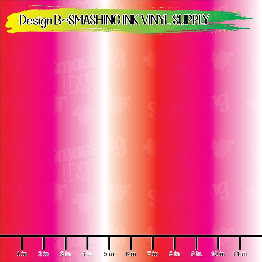 Red Pink White Ombre ★ Pattern Vinyl | Faux Leather | Sublimation (TAT 3 BUS DAYS)