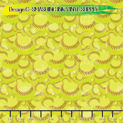 Softball Pattern ★ Pattern Vinyl | Faux Leather | Sublimation (TAT 3 BUS DAYS)