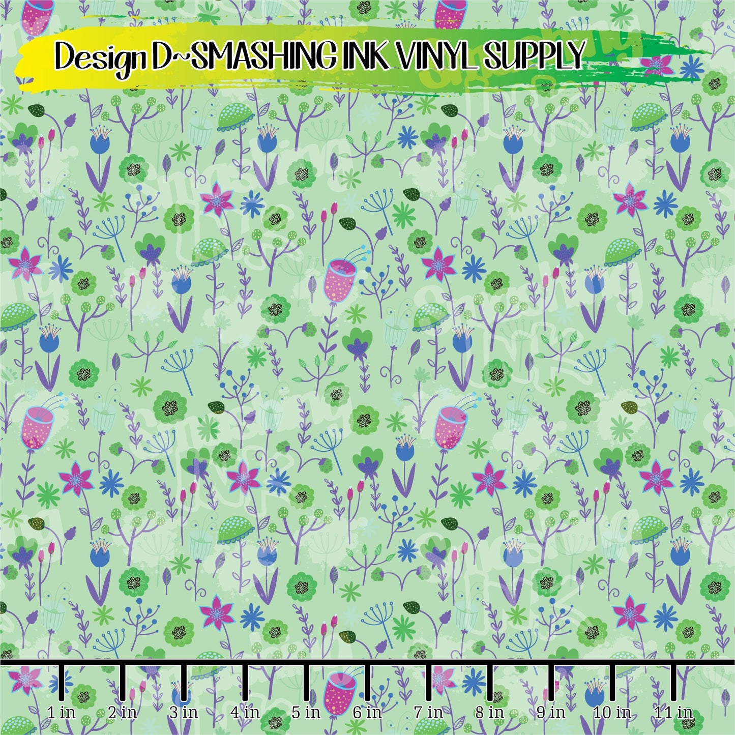 Bright Floral Printed ★ Pattern Vinyl | Faux Leather | Sublimation (TAT 3 BUS DAYS)