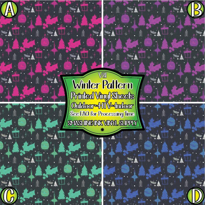 Winter Pattern ★ Pattern Vinyl | Faux Leather | Sublimation (TAT 3 BUS DAYS)