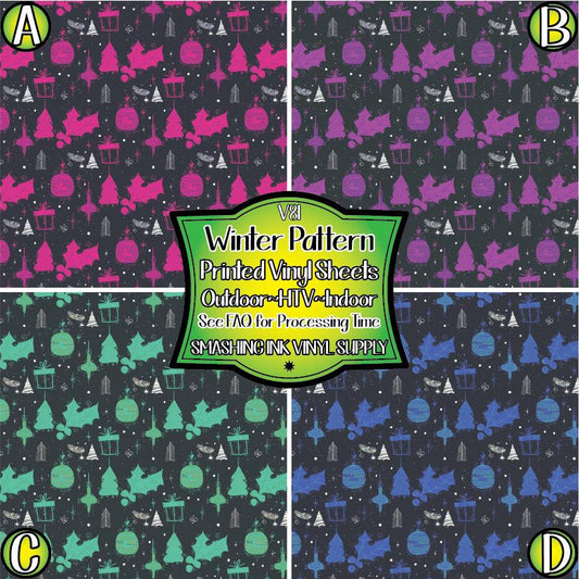 Winter Pattern ★ Pattern Vinyl | Faux Leather | Sublimation (TAT 3 BUS DAYS)