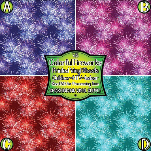 Colorful Fireworks ★ Laser Safe Adhesive Film (TAT 3 BUS DAYS)