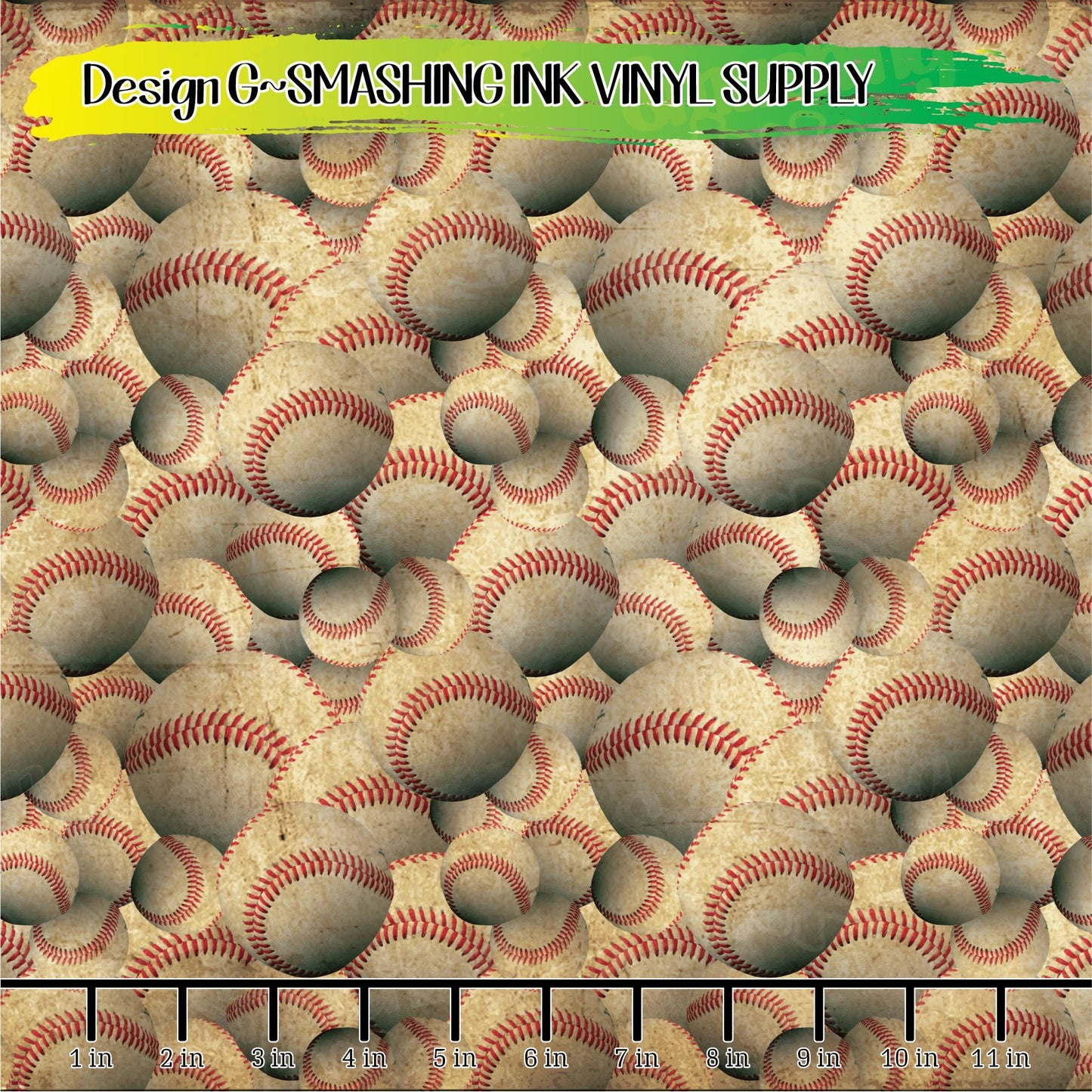 Dirty Baseball Print ★ Pattern Vinyl | Faux Leather | Sublimation (TAT 3 BUS DAYS)