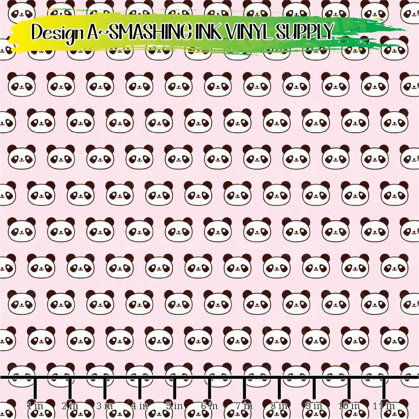 Panda Bear Printed ★ Pattern Vinyl | Faux Leather | Sublimation (TAT 3 BUS DAYS)